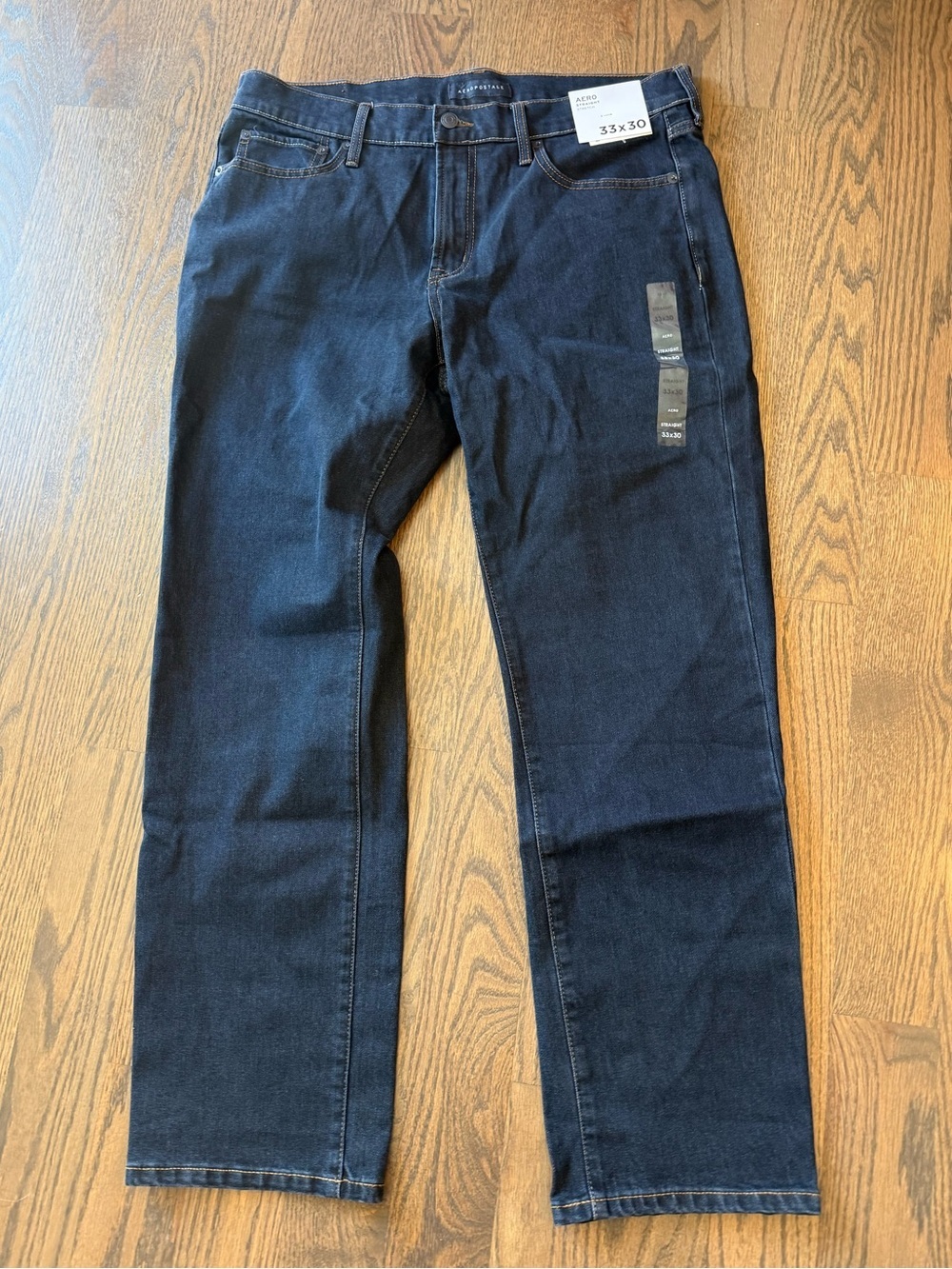 NWT Men's Aeropostale Dark Blue Jeans Classic Straight stretch Fit size 33 x 30
